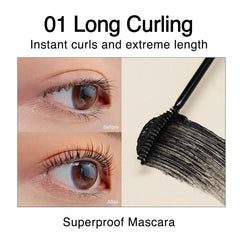 CLIO Kill Lash Superproof Mascara being applied to lashes for length and lift.