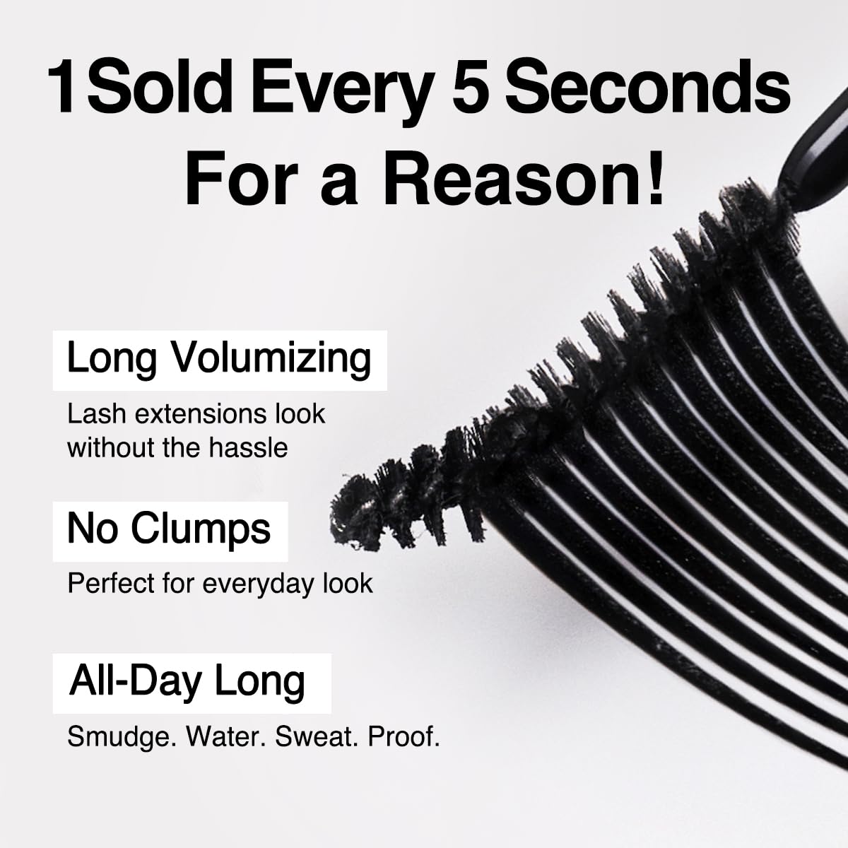 CLIO Kill Lash Superproof Mascara wand close-up demonstrates curling lift