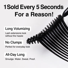 CLIO Kill Lash Superproof Mascara wand close-up demonstrates curling lift