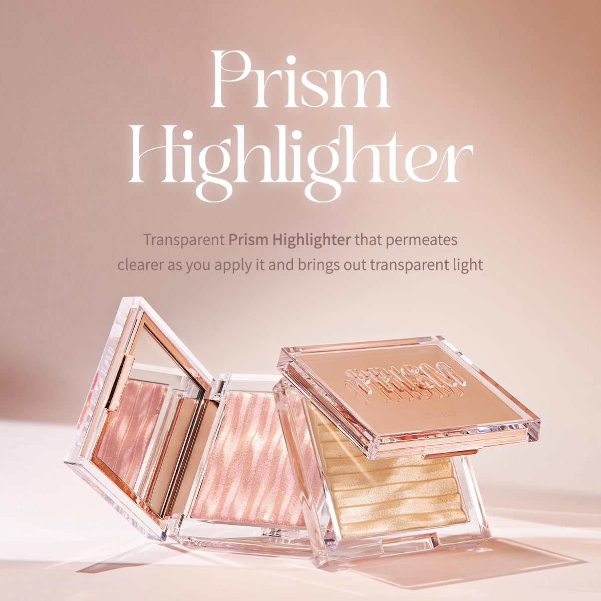 CLIO PRISM Highlighter 01 Gold Sheer swatches reveal buildable radiance for day-to-night looks