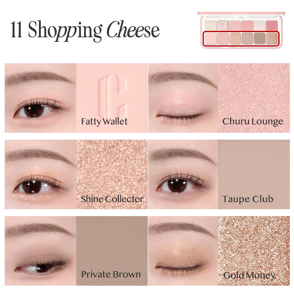 CLIO PRO Eye Palette Air long-lasting formula provides durable color.
