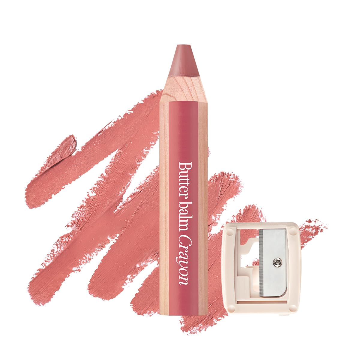 CLIO Butter Balm Crayon lip swatch shows smooth, hydrating color for lips.