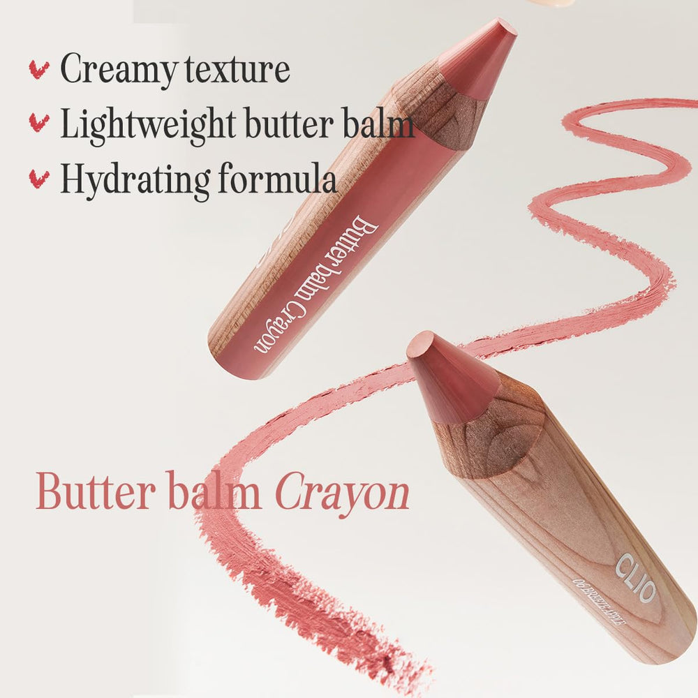 CLIO Butter Balm Crayon sharpener close-up highlights precise, clean lines.