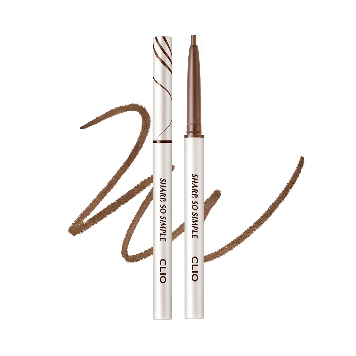 CLIO Sharp So Simple Waterproof Pencil Liner 010 Cacao Brown close-up tip for precise, smooth application.
