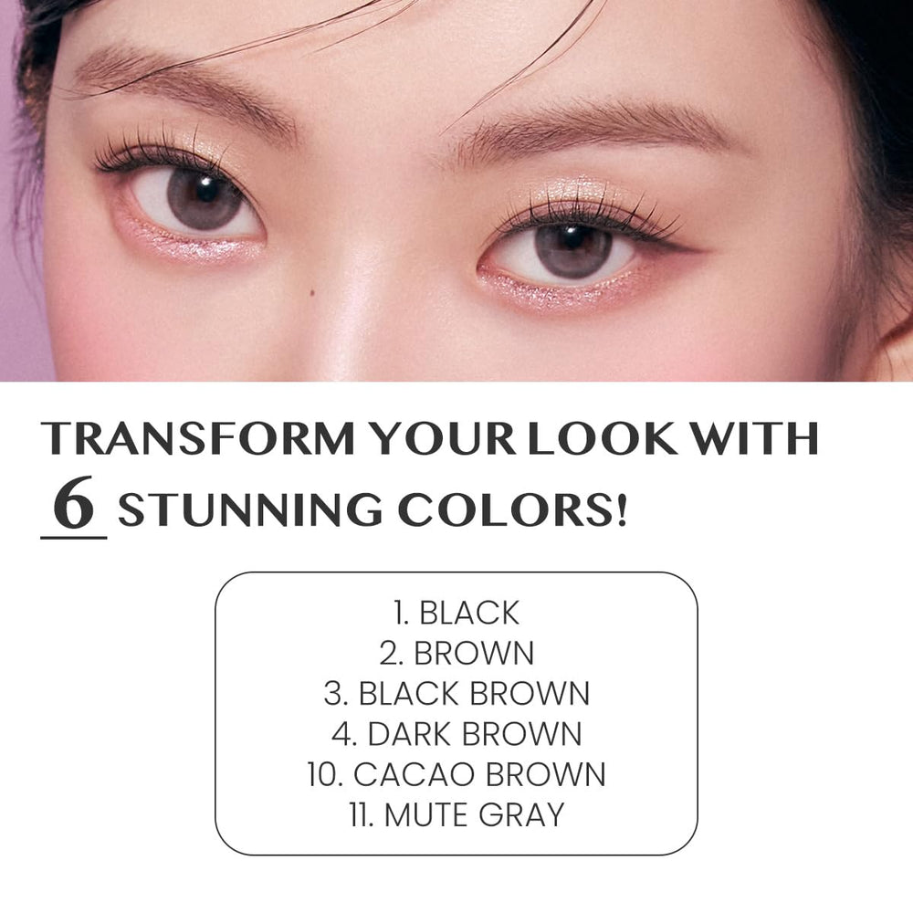 CLIO Sharp So Simple Waterproof Pencil Liner 010 Cacao Brown swatch on skin with rich color.