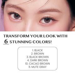 CLIO Sharp So Simple Waterproof Pencil Liner 010 Cacao Brown swatch on skin with rich color.