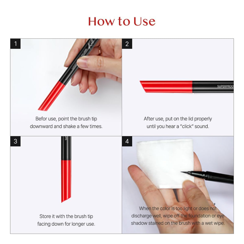 CLIO Superproof Pen removal with cleanser for easy cleanup.