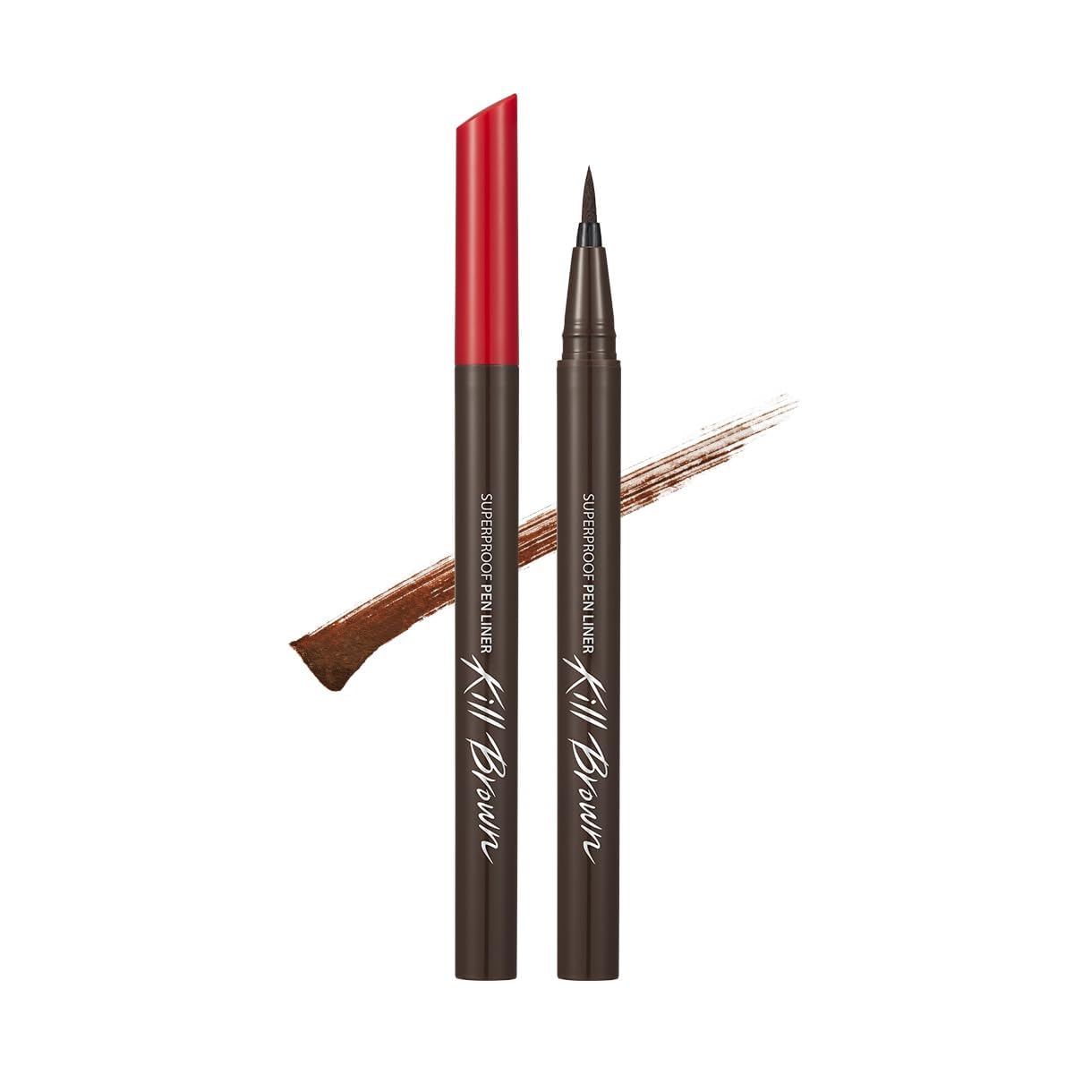 CLIO Superproof Pen packaging shows brown shade for precise selection.