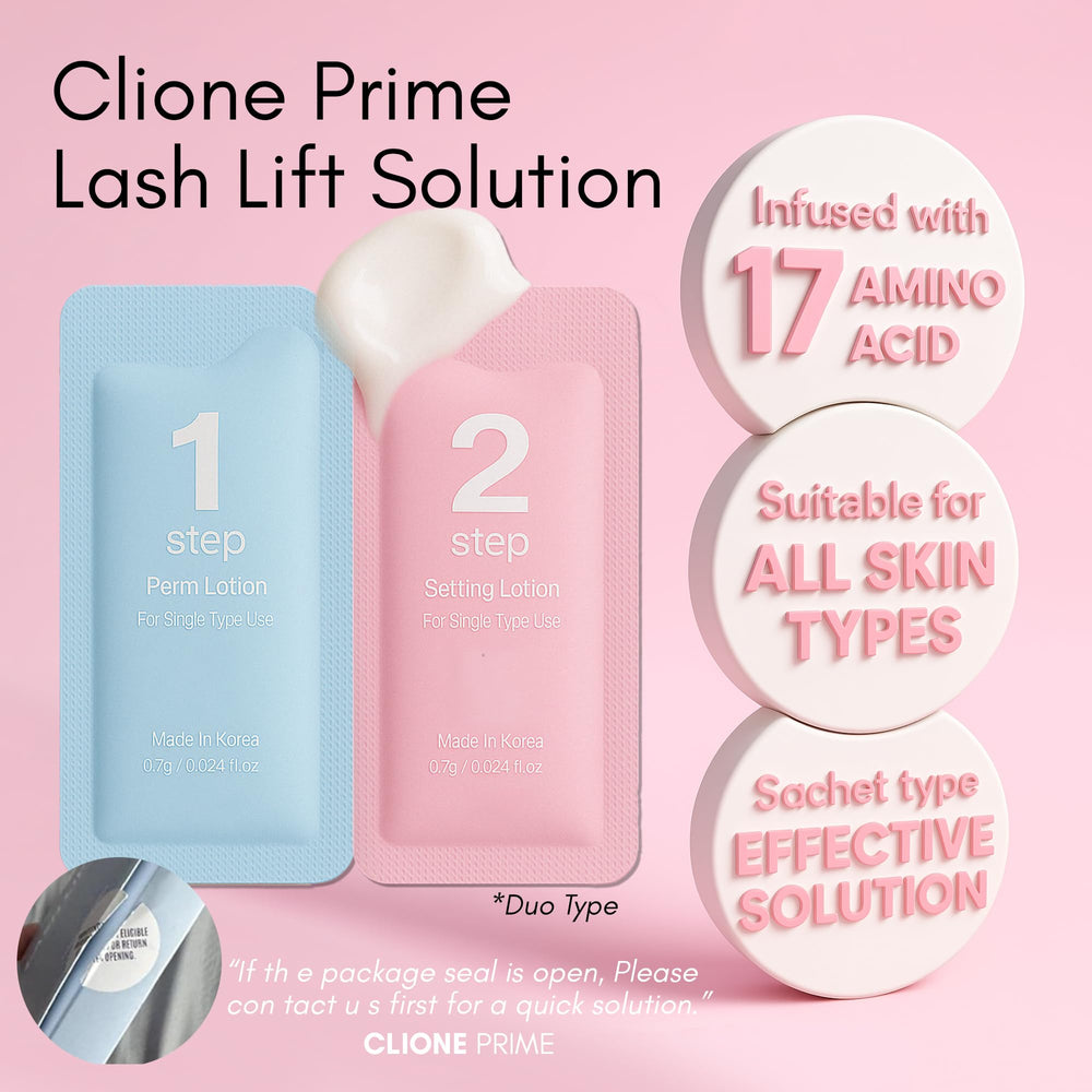 CLIONE PRIME Lash Lift Kit S/M/L rods for various eye shapes and results.