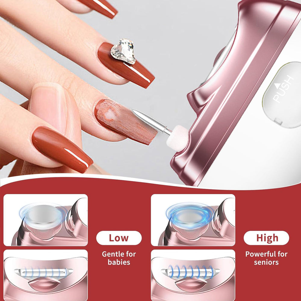 Clippe-ongles électrique 4-en-1 lampe LED douce pour une visibilité.