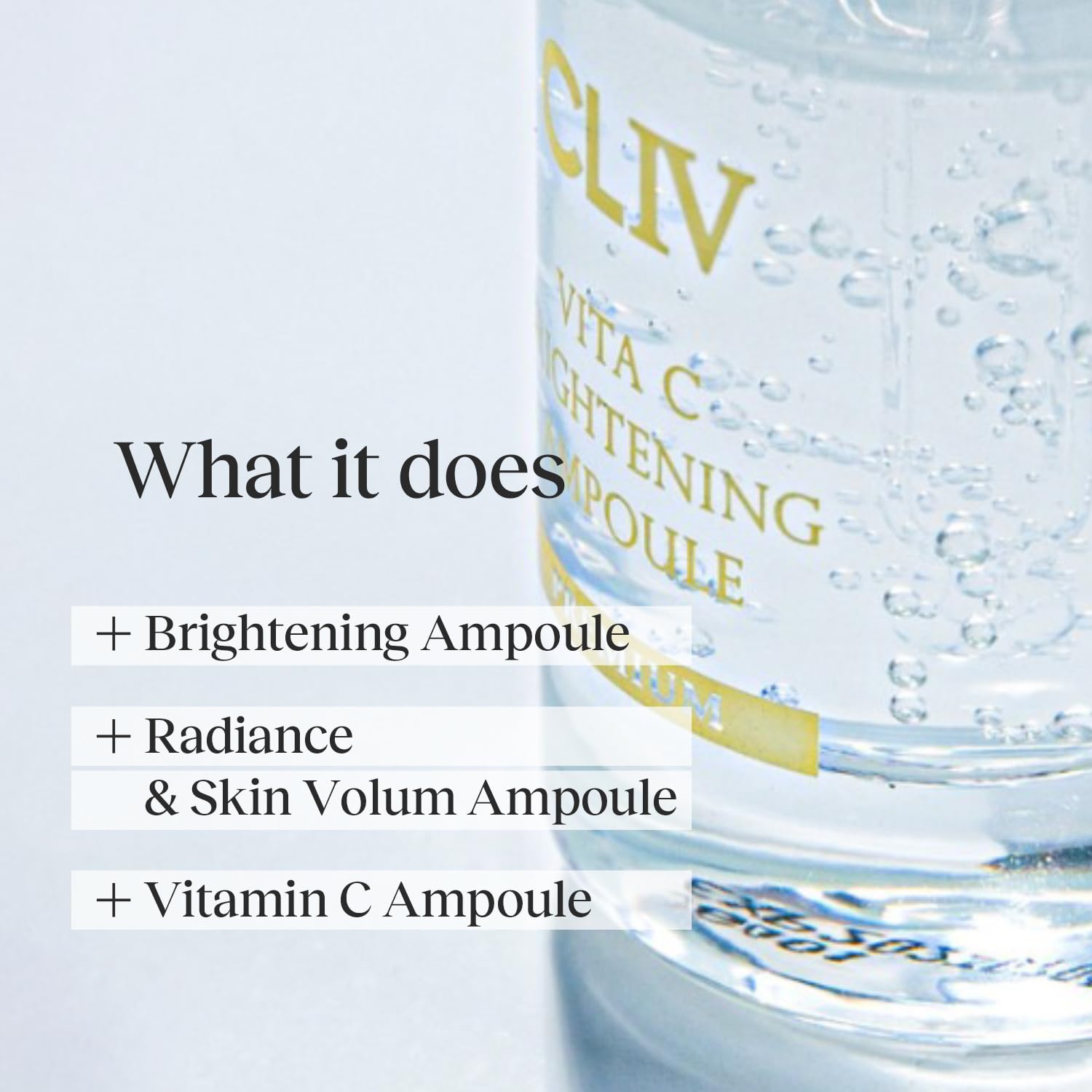 CLIV Vita C packaging display presents premium skincare packaging.