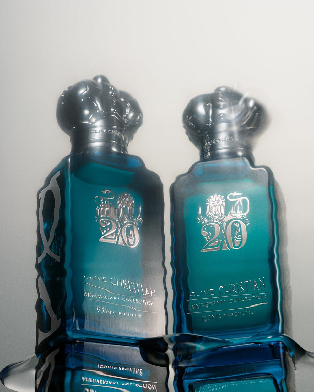 Clive Christian Iconic Masculine label closeup emphasizes exclusive ingredients and heritage