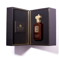 Clive Christian Private Collection E Cashmere Musk crystal cap close-up, premium presentation.