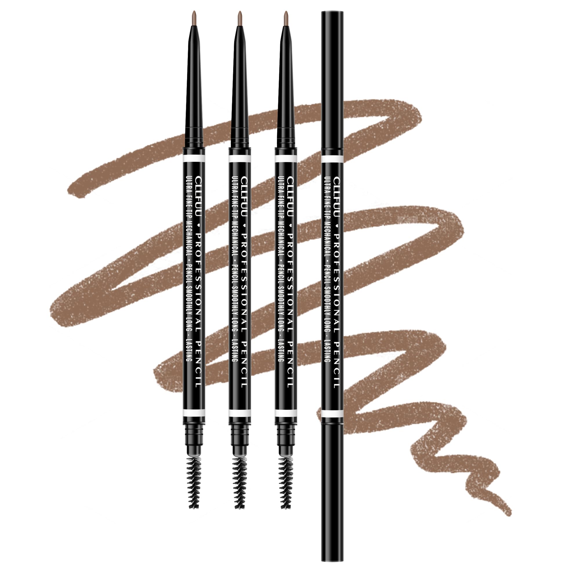 CLLFUU brow pencil four-pack taupe precision for natural-looking brows
