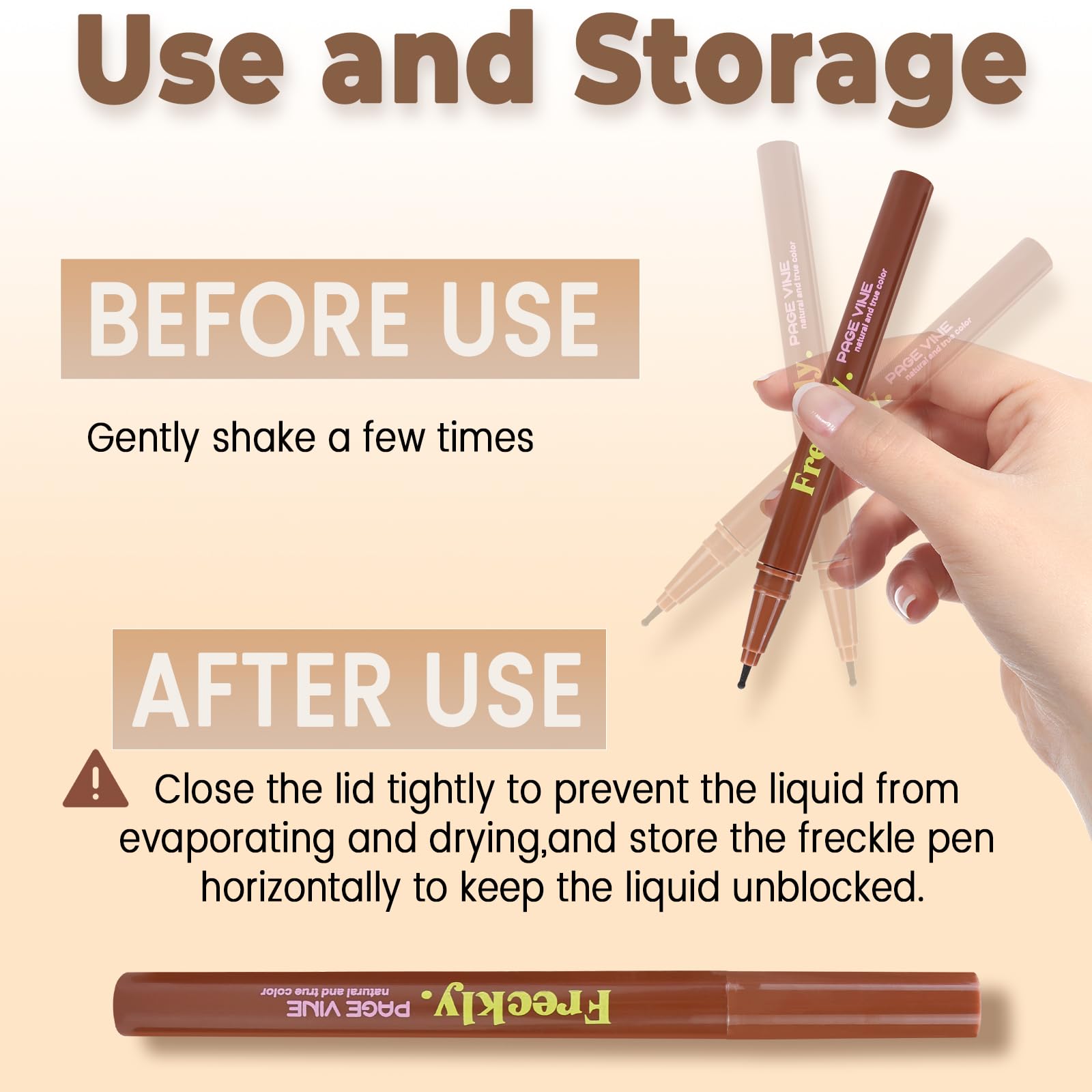 CLLFUU Freckle Pen 2-pack in dark shade for deeper complexions.