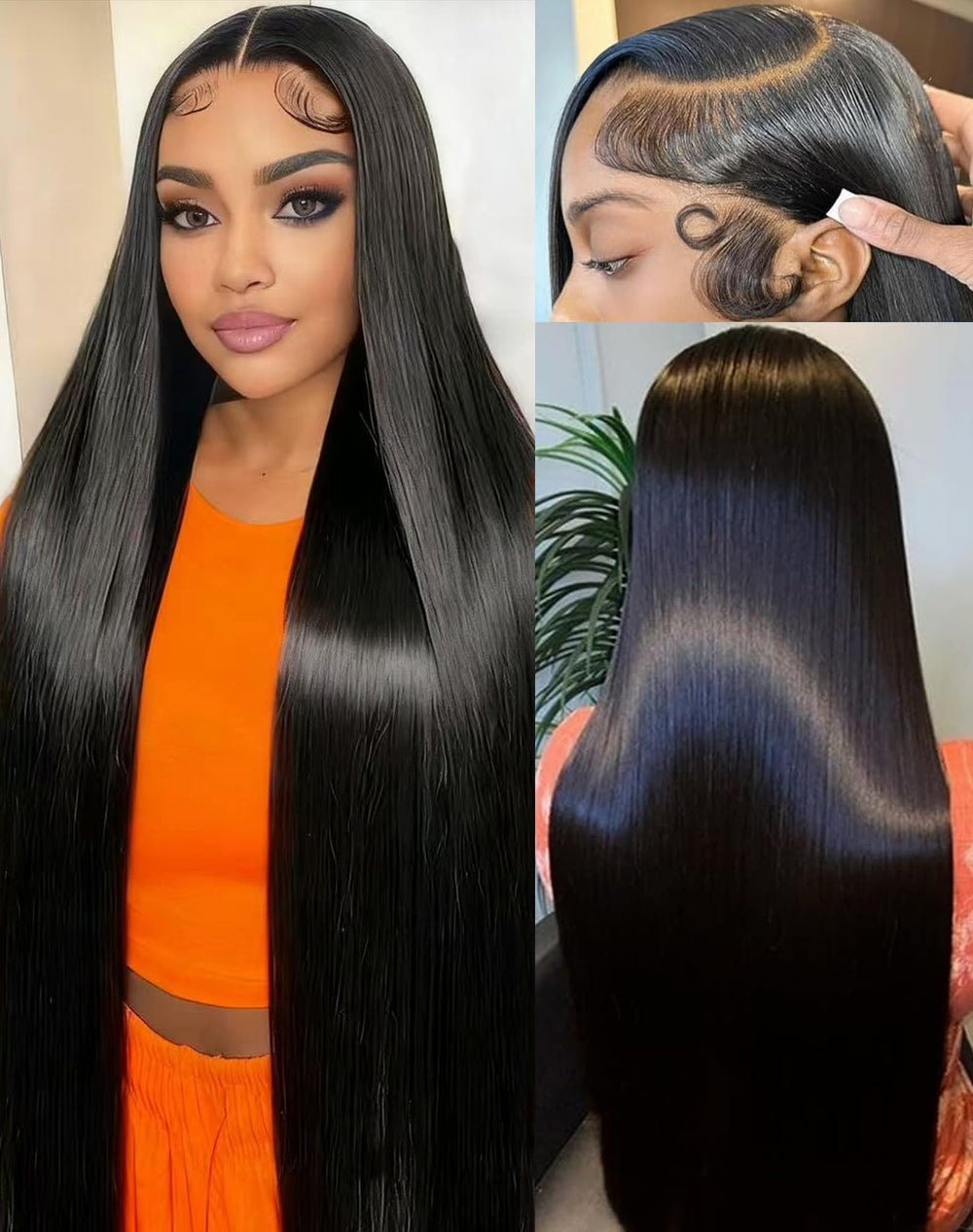 Cllok 30-inch straight wig with 13x6 lace front for natural parting