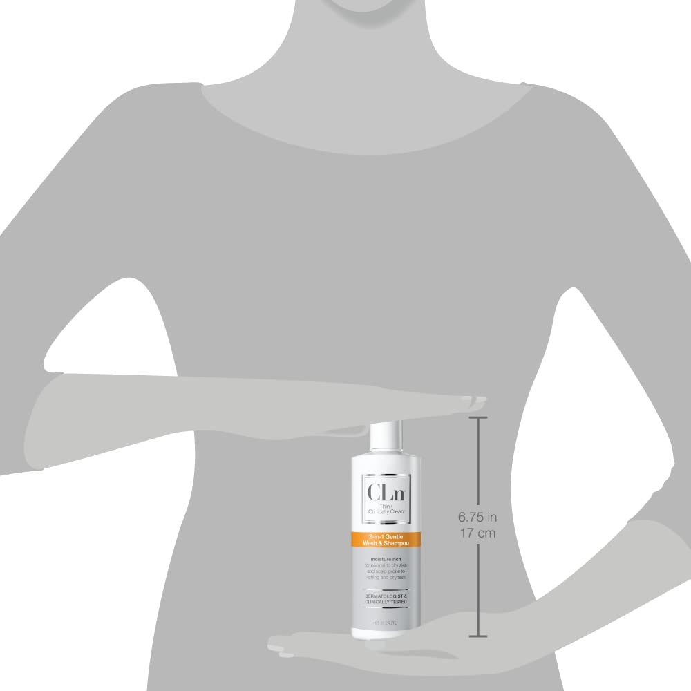 CLn 2-in-1 physician-developed logo suggests trusted cleansing design.