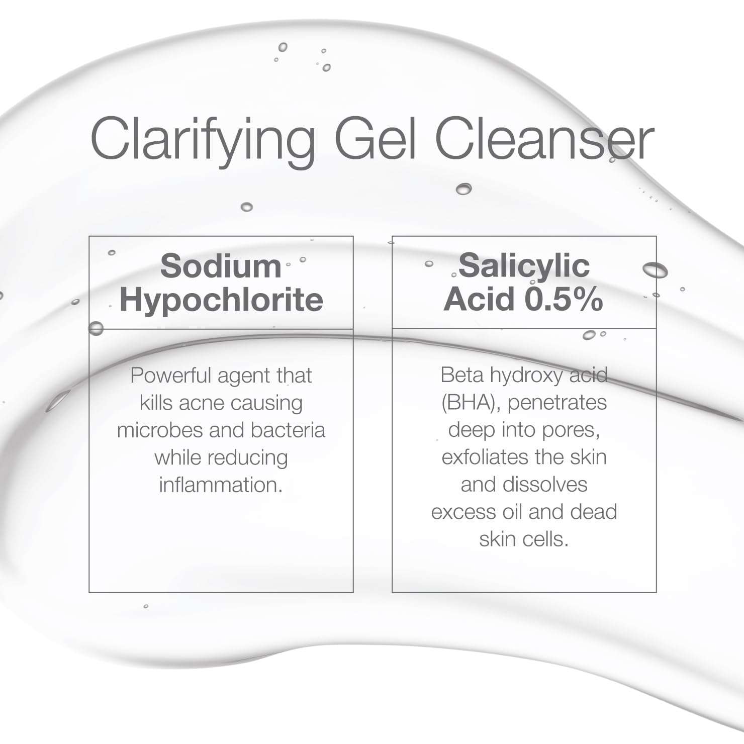 CLn Acne Cleanser application shot showing a 30-second cleansing massage for efficacy.