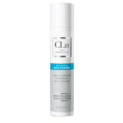 CLn Acne Cleanser bottle front showing fragrance-free, oil-free formula for clear skin.