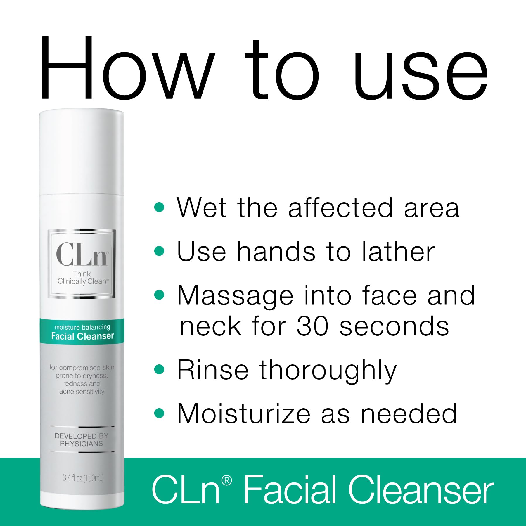 CLn Facial Cleanser morning routine use for dry skin