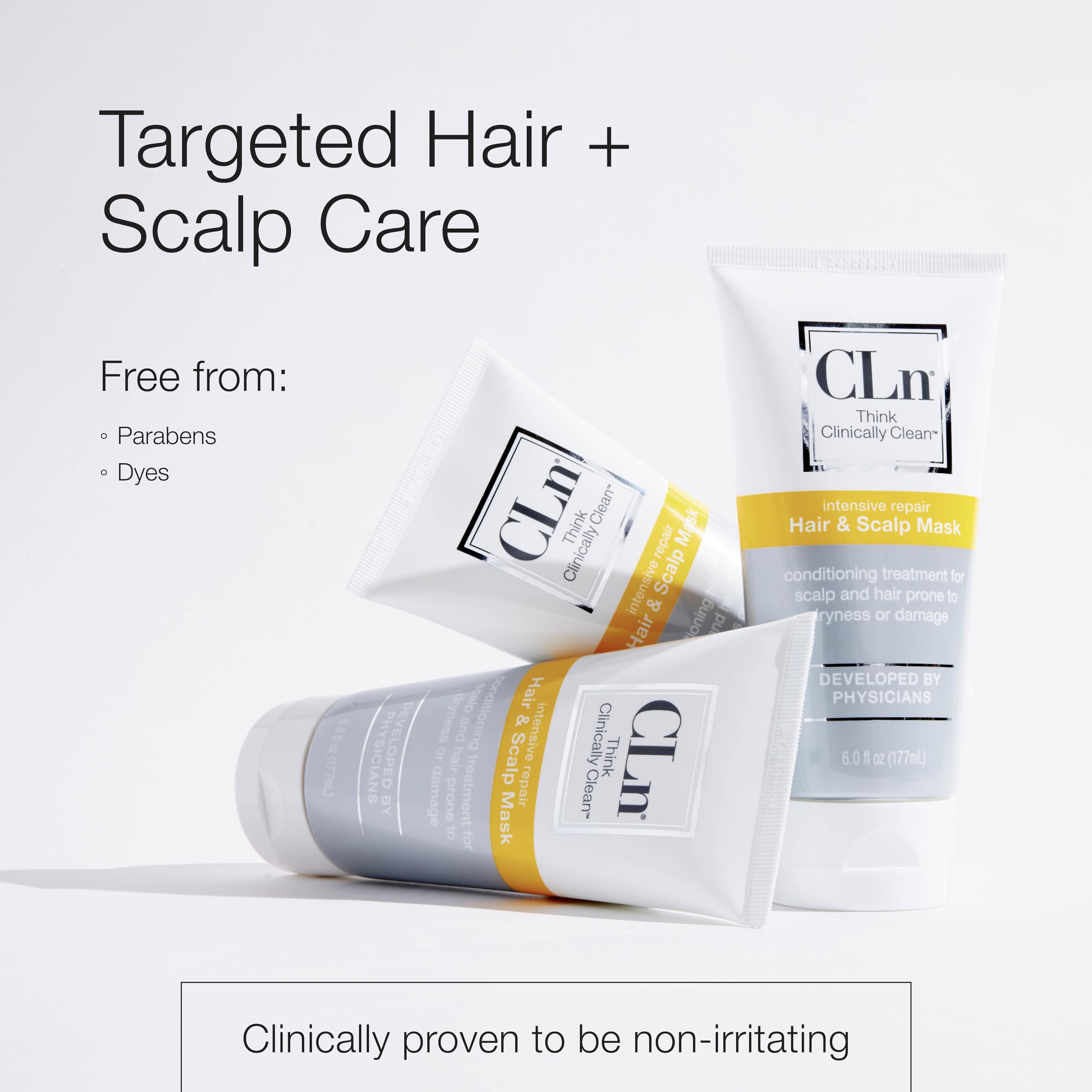 CLn Hair Mask all-hair-types image shows versatile use across textures.
