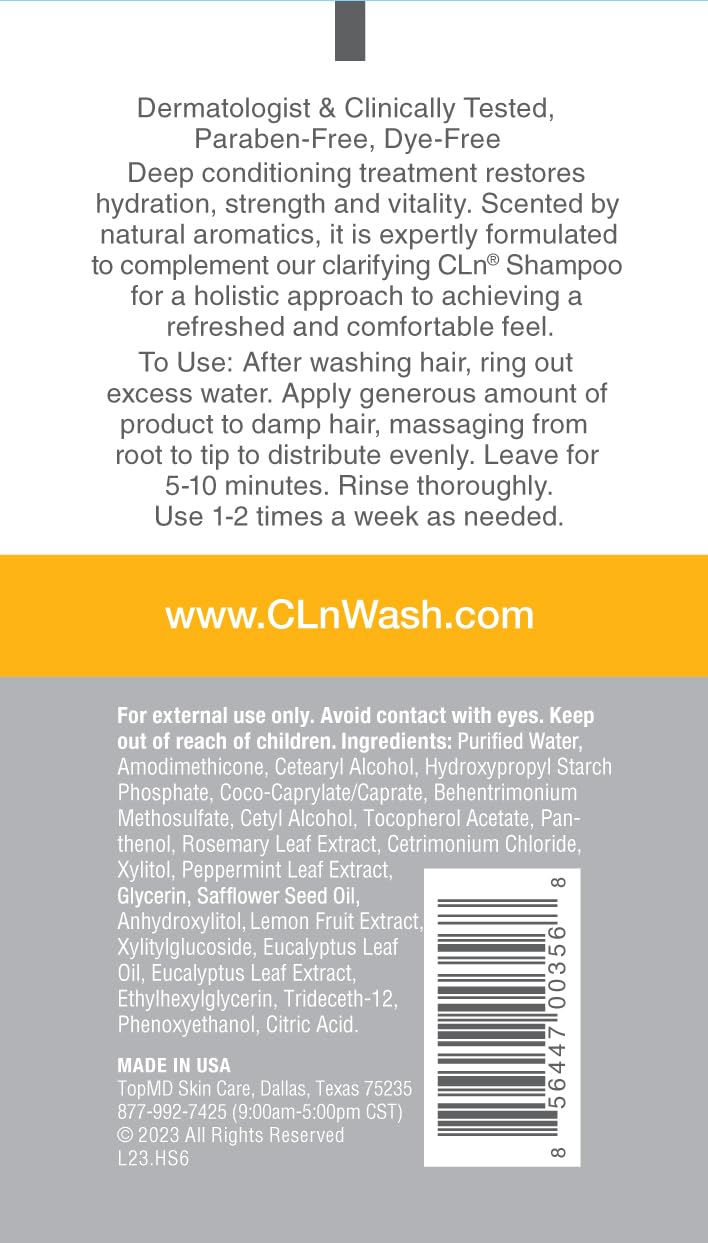 CLn Hair Mask creamy-texture close-up showing rich conditioning for dry hair.