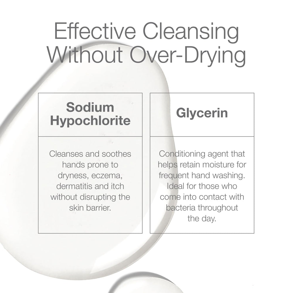 CLn HandWash rich lather demonstrates cleansing without drying the skin.