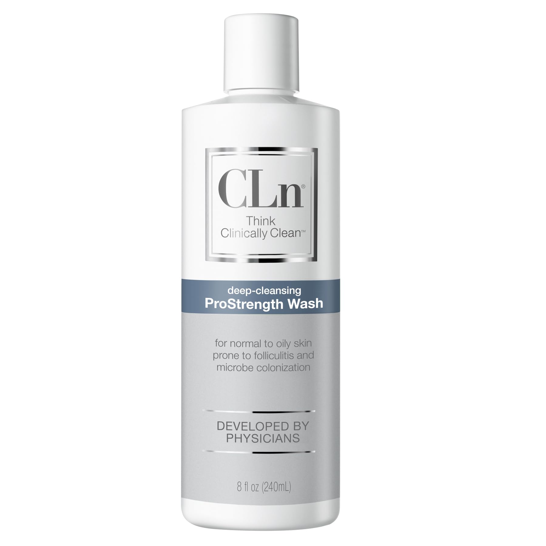 CLn ProStrength Wash bottle closeup for daily cleansing.