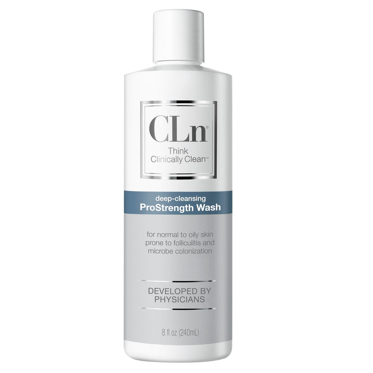 CLn ProStrength Wash bottle closeup for daily cleansing.