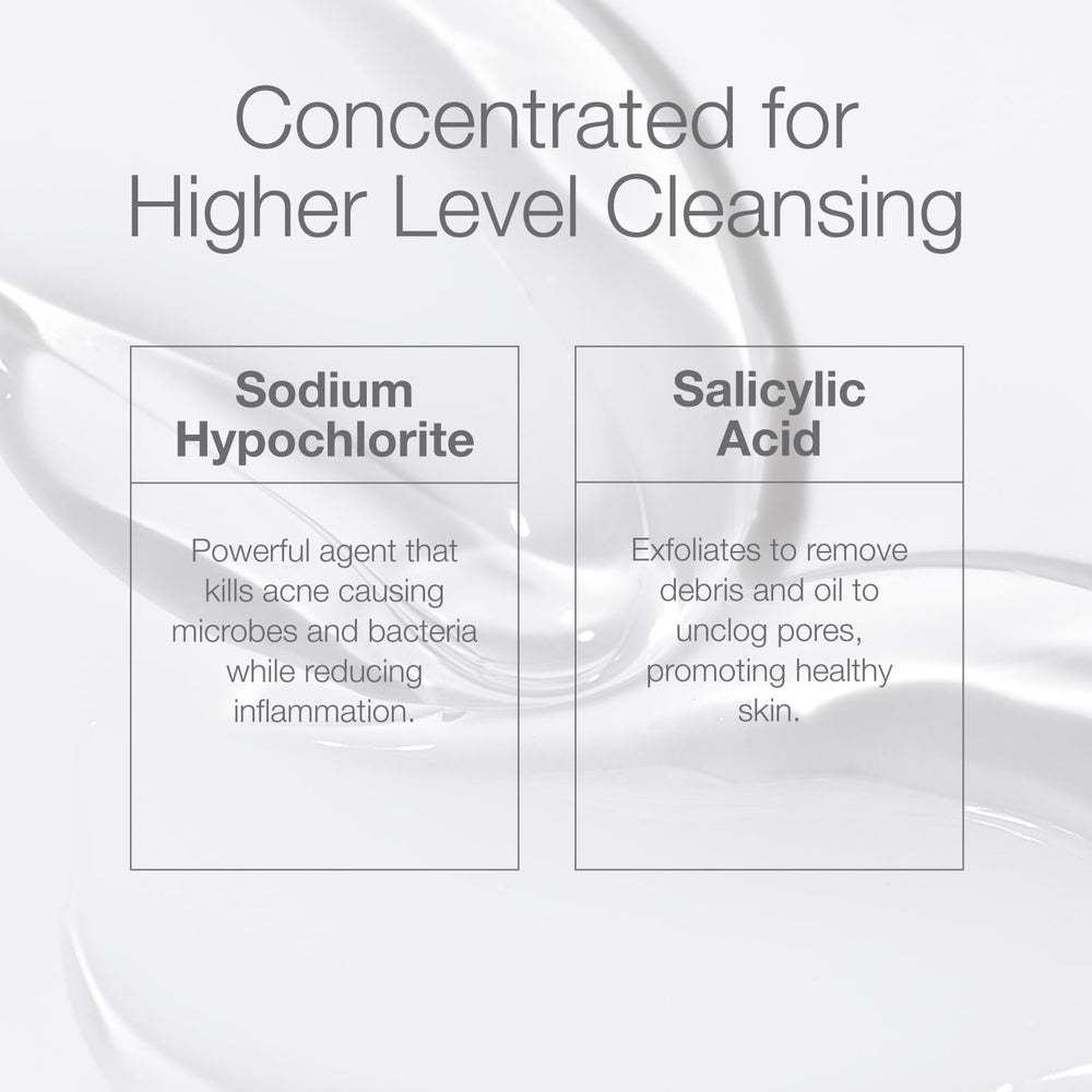 Physician-designed CLn ProStrength Wash label highlights hypoallergenic ingredients.