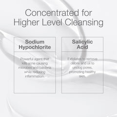 Physician-designed CLn ProStrength Wash label highlights hypoallergenic ingredients.