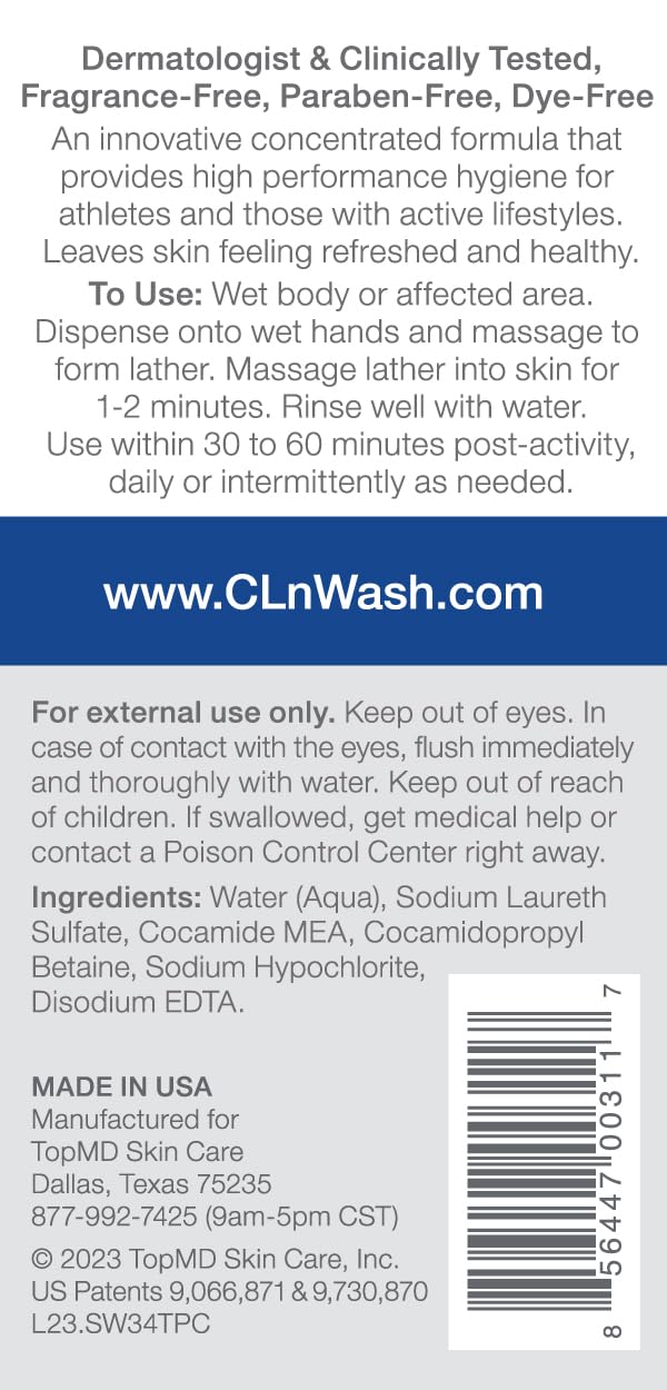 Close-up of CLn SportWash lathering during post-workout shower.