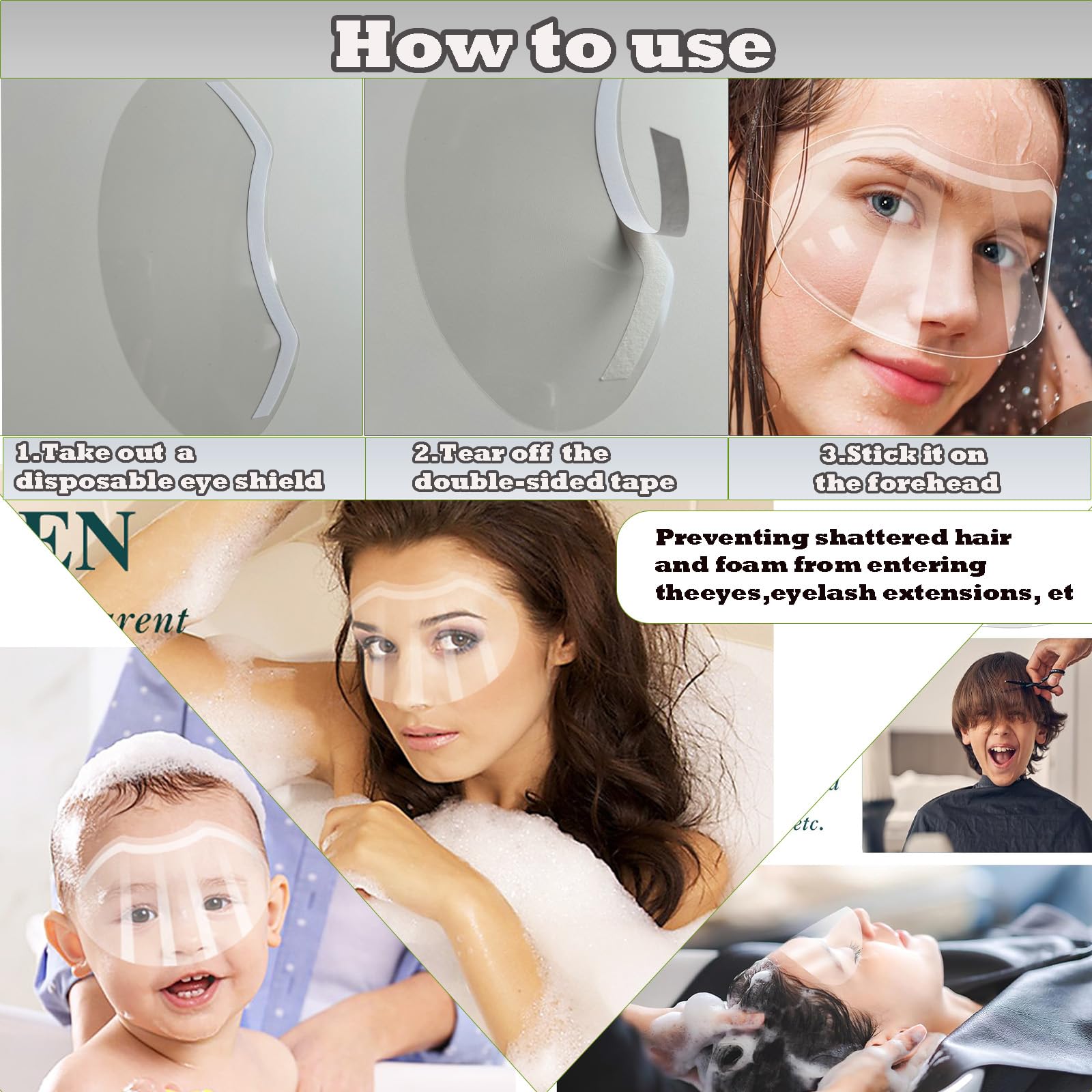 CLOEWCL haircut shield helps keep eyes clear while trimming hair.