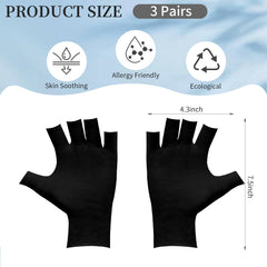 Clofiak black fingerless gloves designed for eczema-prone skin during daily use.
