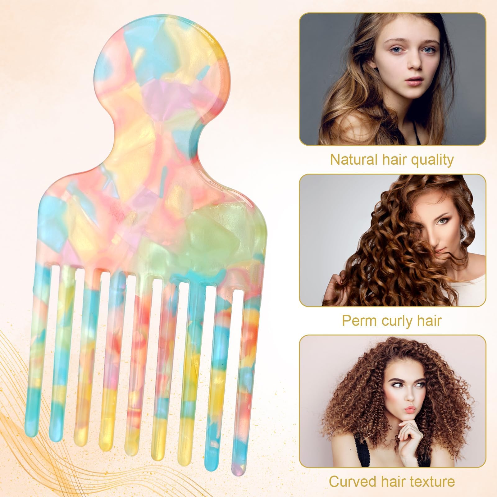 Clofiak ergonomic grip hair pick for precise styling