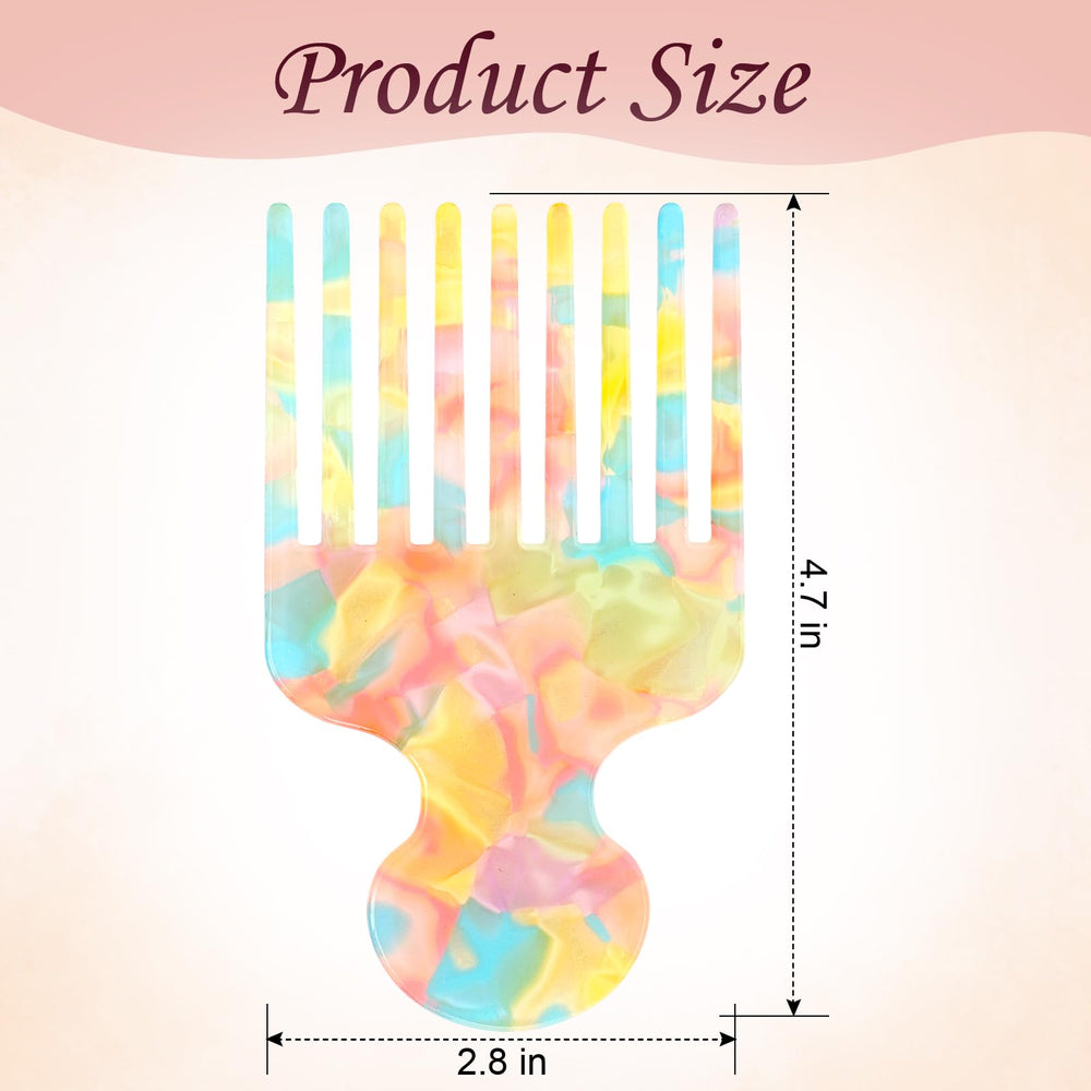 Clofiak two-pack colorful hair picks for versatile styling