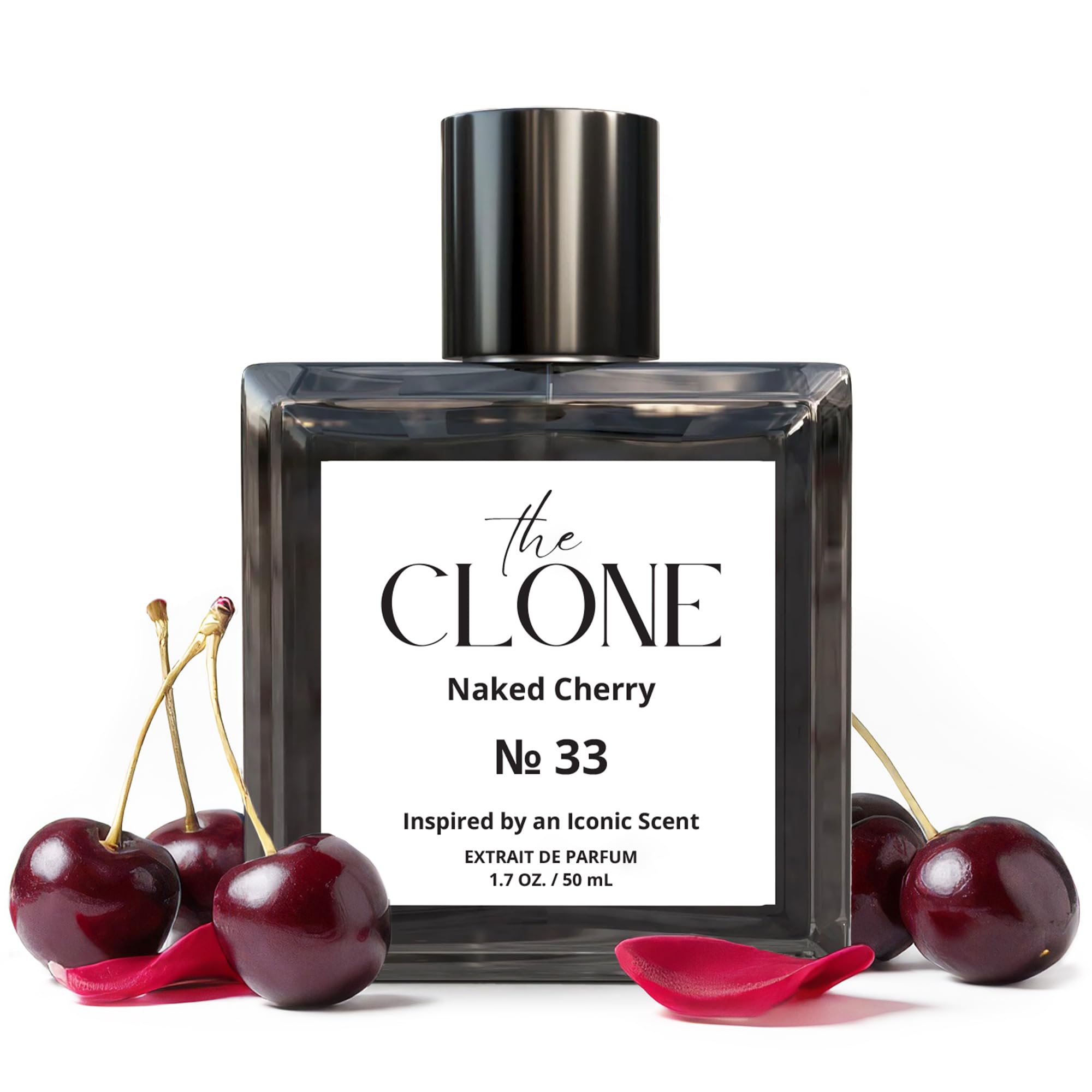 Clone Naked Cherry 33 bottle showcases a luxurious fragrance for all-day confidence