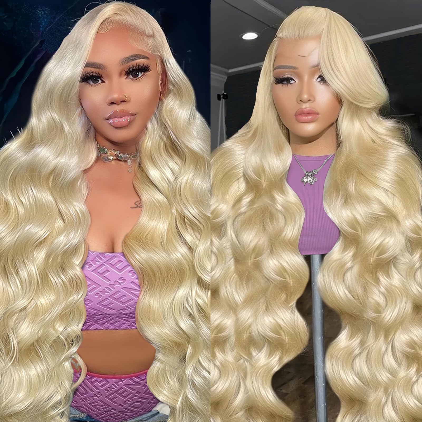 Cloudeer 28-inch 613 lace front wig in blonde with full density for natural-looking volume.