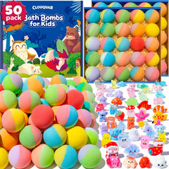 CLOUQUAR 50-pack bath bombs box brings color to kids' bath time