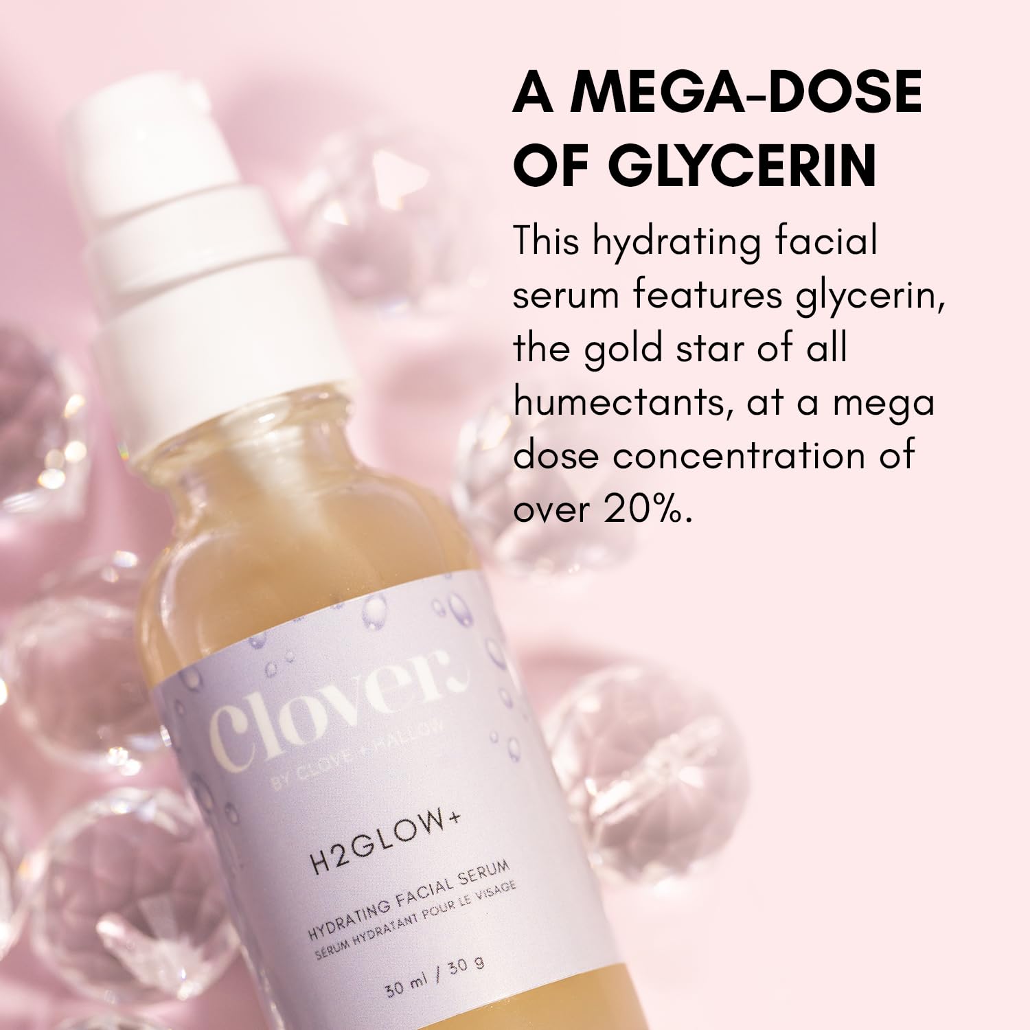 Clover H2Glow+ dispense pump shot for convenient application.