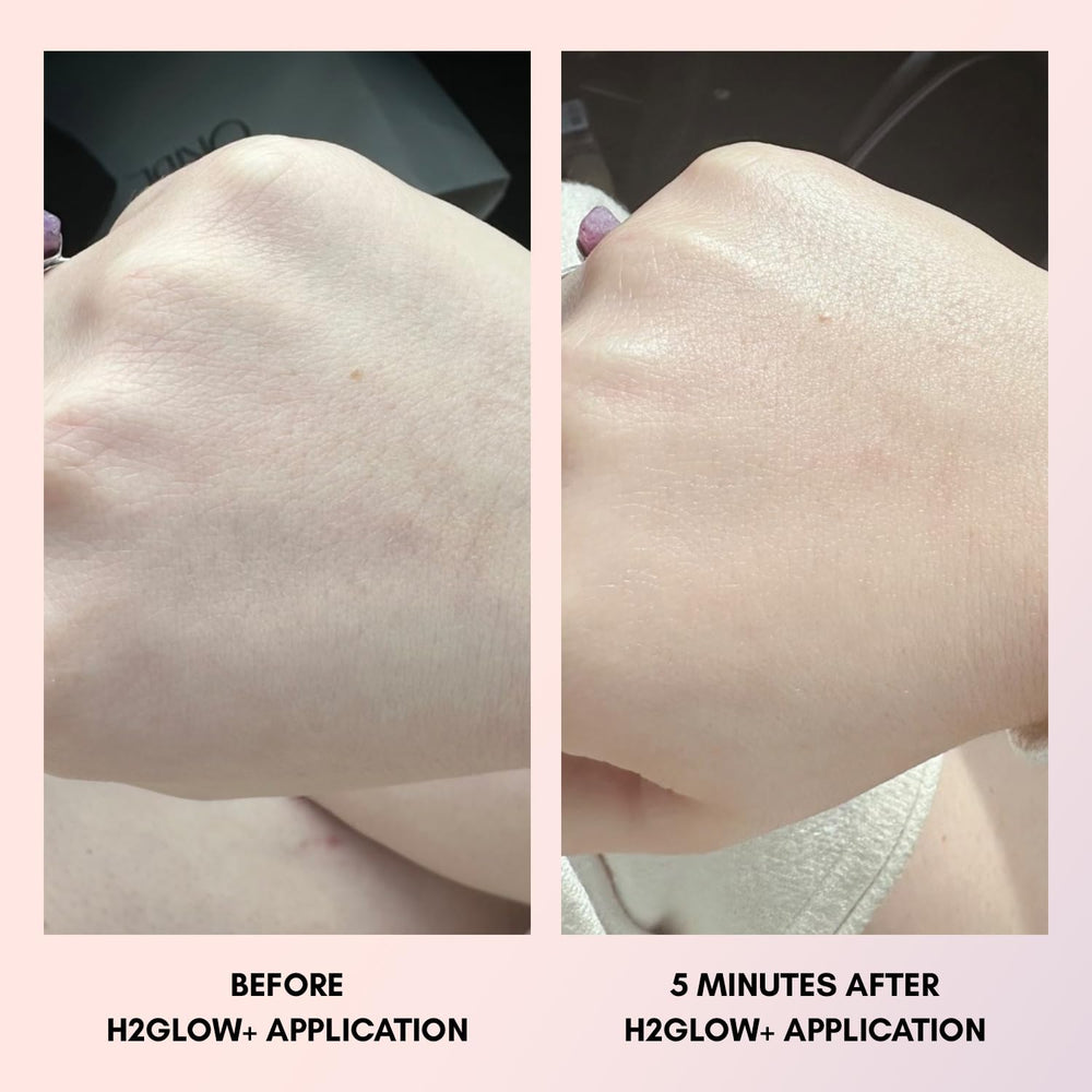 Clover H2Glow+ vanity shot ready for skincare routine.