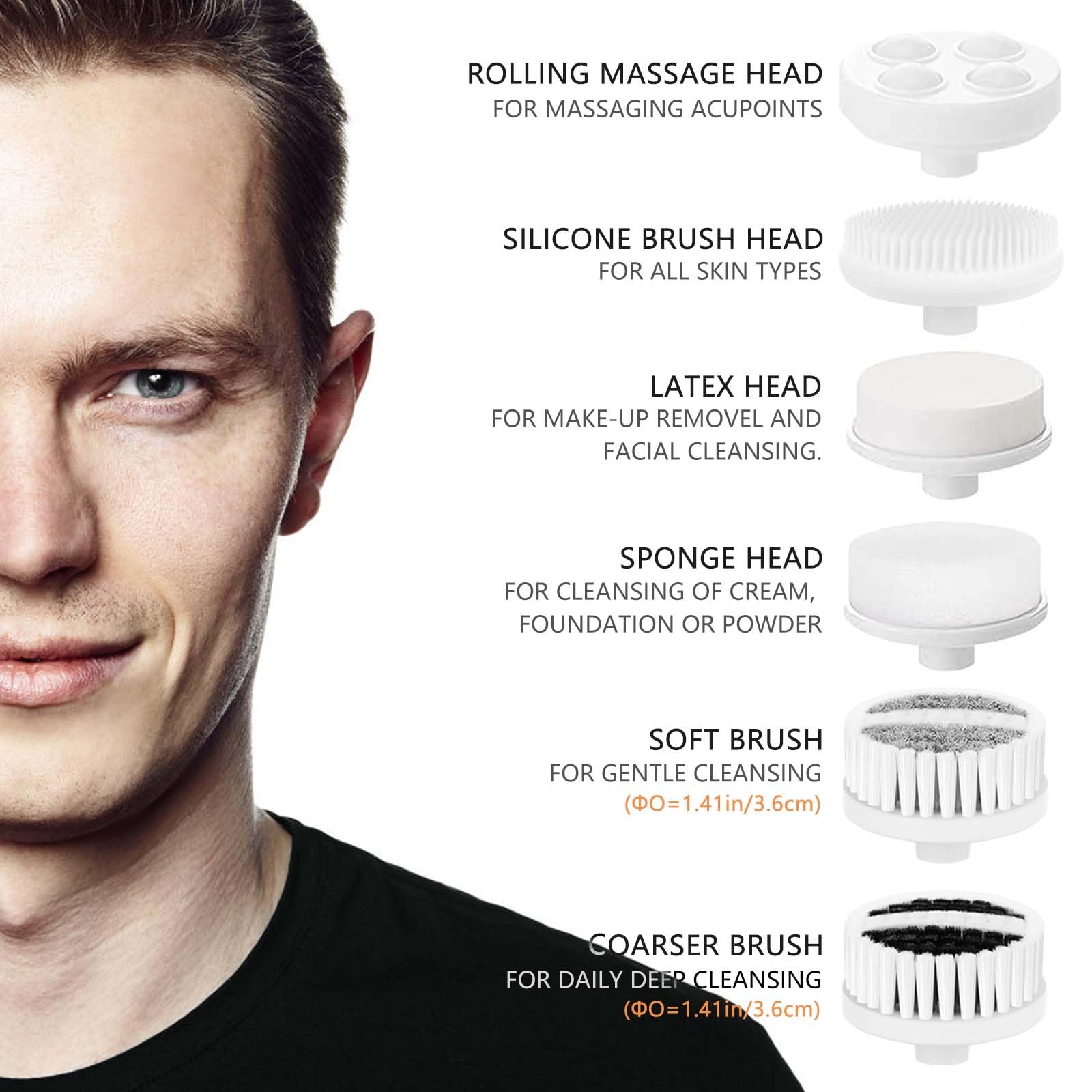 CLSEVXY six-head brush set includes all attachments for customization.
