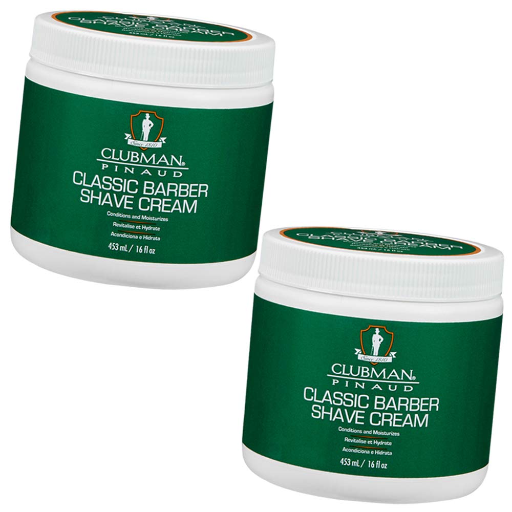 Clubman Classic Barber Shave Cream bottle pouring for a smooth, nick-free shave