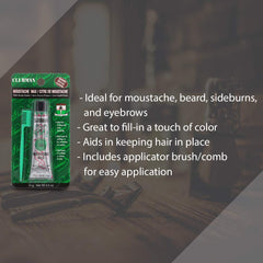Clubman moustache wax with brush and comb in pack for precise styling