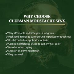 Clubman brush included with hang-pack aids precise styling