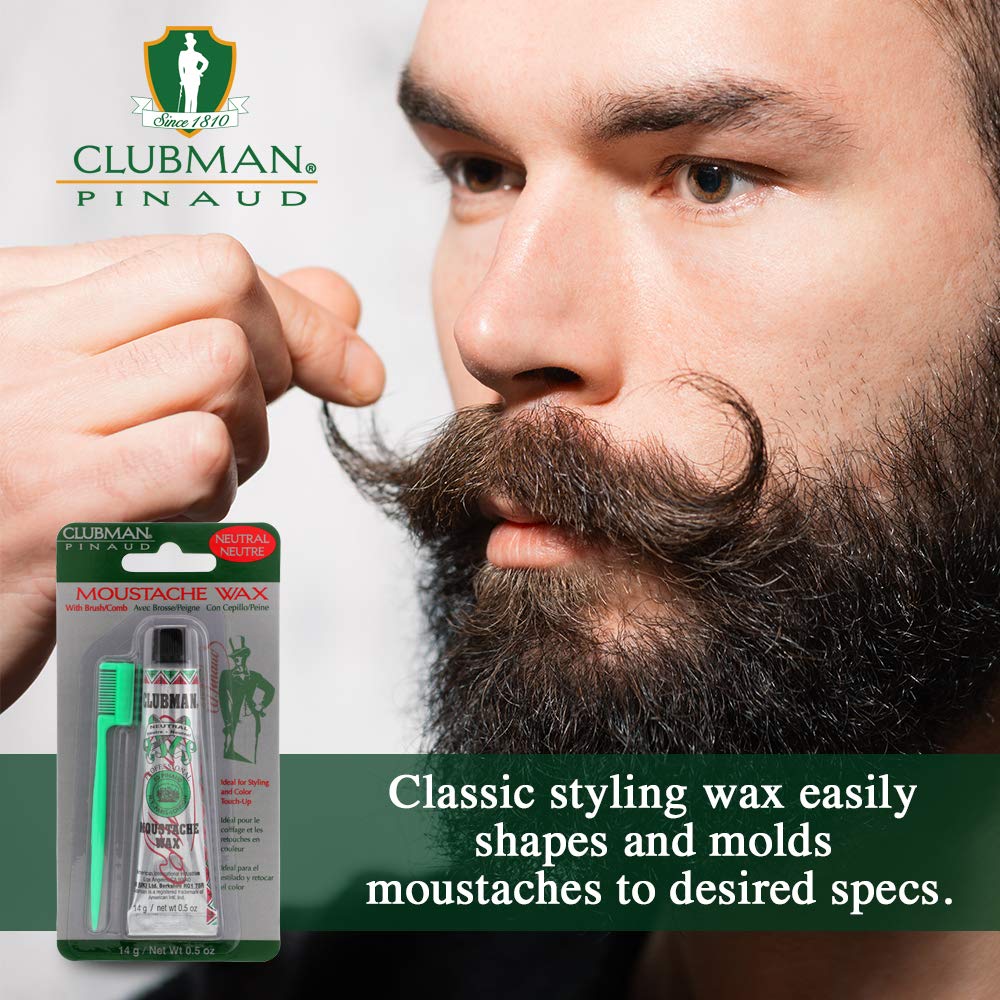 Clubman brush and tube in hand for daily grooming