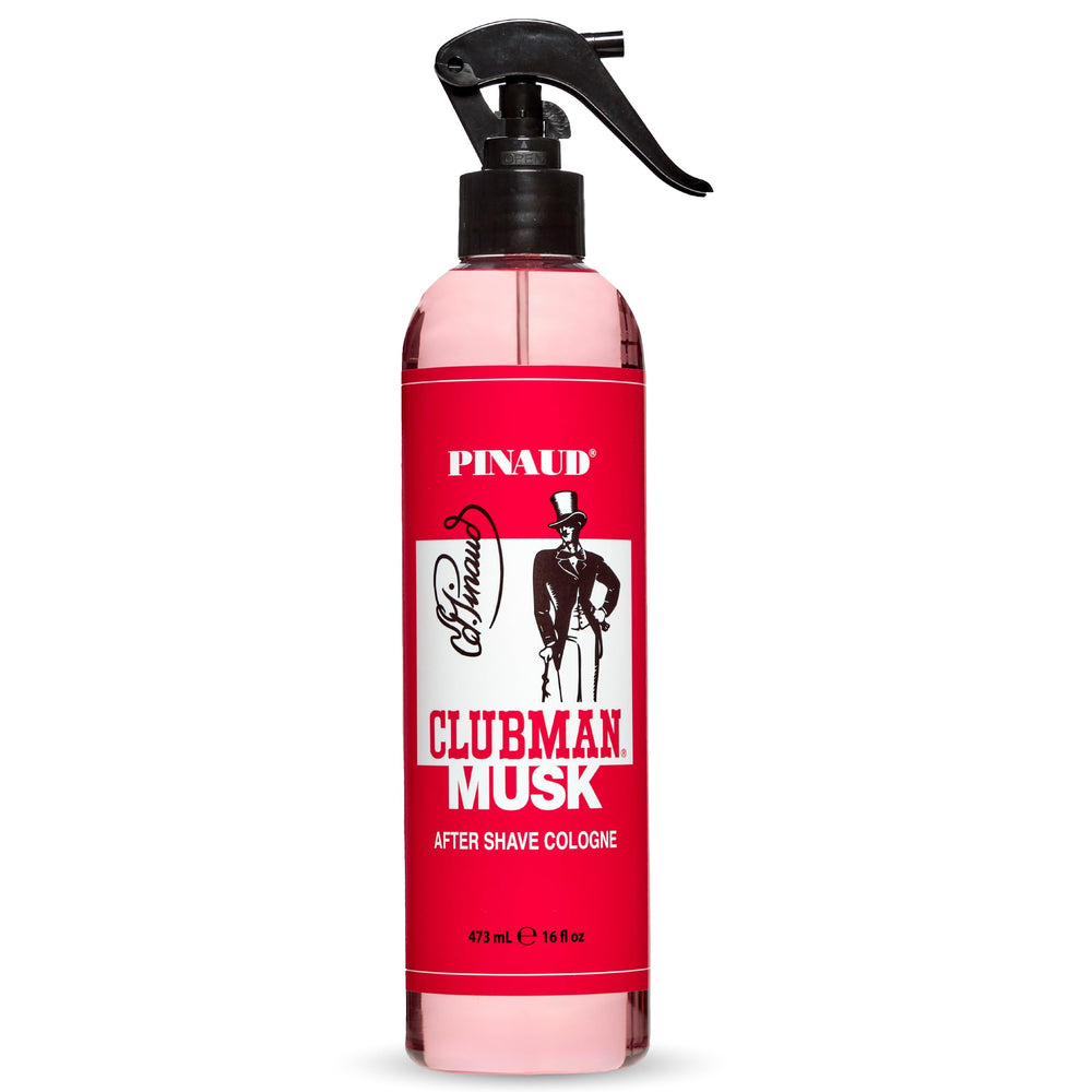 Clubman Musk after shave spray bottle ready for daily grooming.
