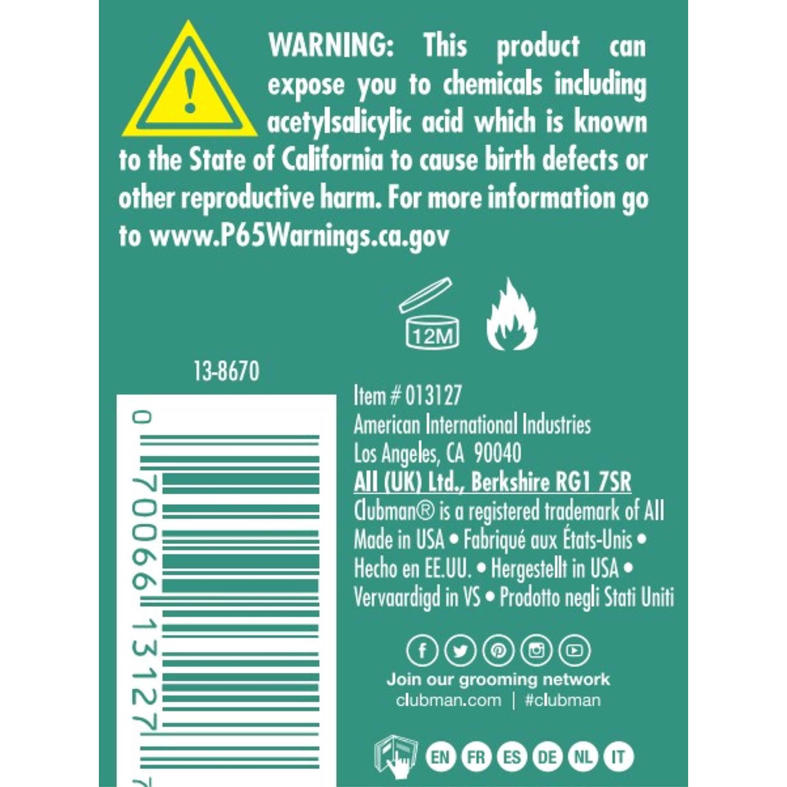 Clubman No Bumps Gel cruelty-free label on packaging.