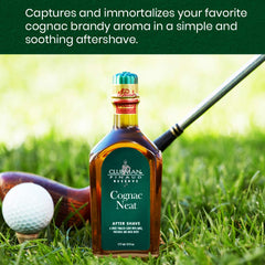 Dispense mechanism of Clubman Reserve Cognac Neat aftershave for quick splash after shower.