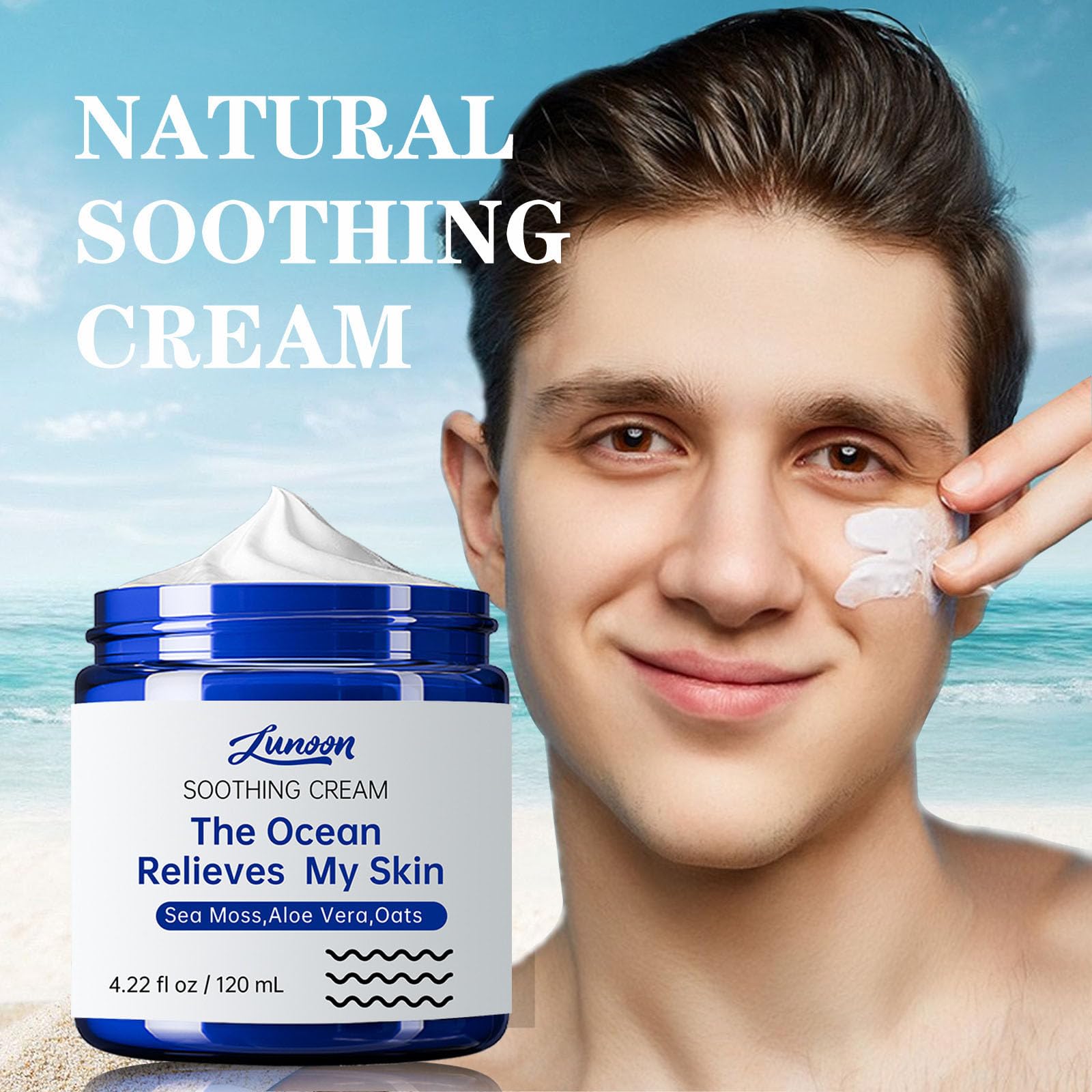 CLY AMS eczema cream application on the face showing quick absorption